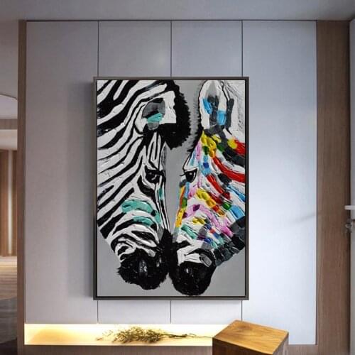 Modern Fashion Design Animal Zebra Canvas Painting Wall Art Nordic Posters and Prints Wall Pictures for Living Room Decoration