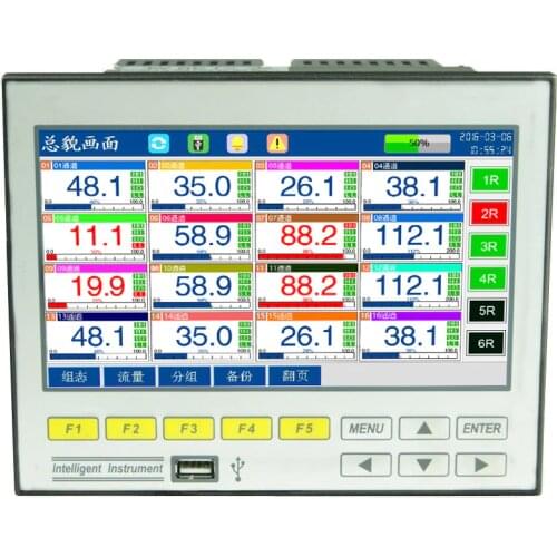 Temperature Multichannel Voltage-Current-Pressure Curve Data of ECR7100 Paperless Recorder 4/6/8/12/16 English Type