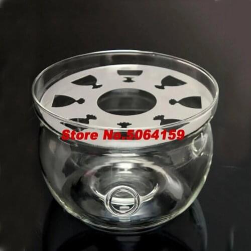 Hot Sale Heat-Resisting Teapot Warmer Base Clear Glass Round Shape Insulation Tealight Heating Teapot Base