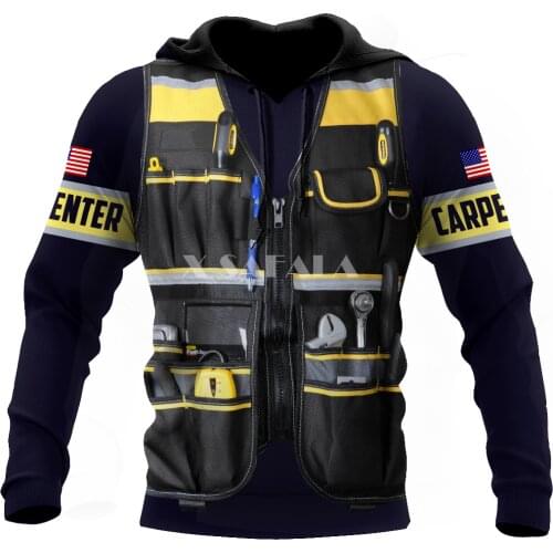 Electrician 3D Print Hoodies Man Clothing Women Harajuku Pullover Sweatshirt Hooded Casual Tracksuit Unisex Zipper Up Jacket 002