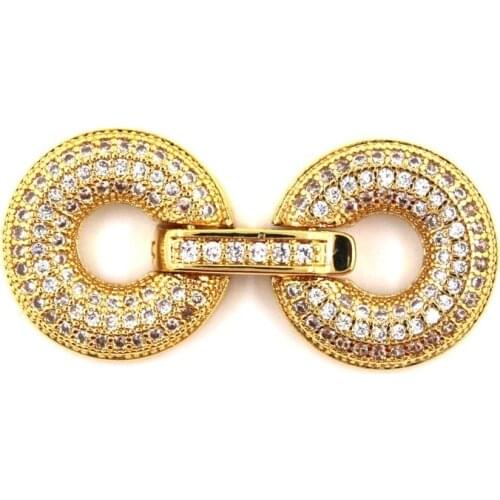 Clasps For Jewelry Making Fastening Accessories 925 silver plating Cubic Zirconia Clasps For DIY Pearls Necklace Bracelet Clasp