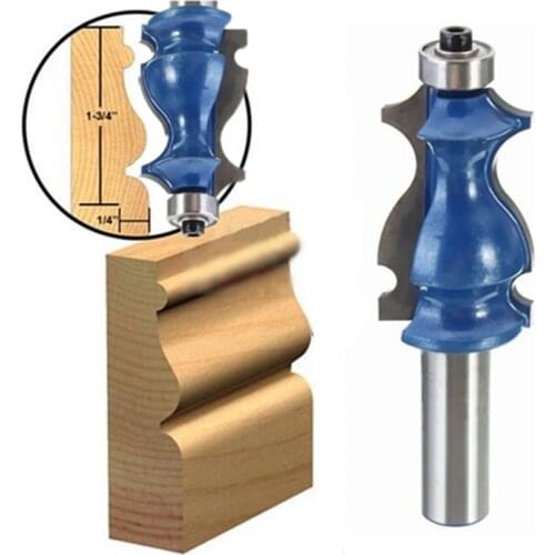 Blue Ogee Chisel Cutter Router Bit Solid Hardened Steel Body 1/2 inch Shank Drilling For Door Wood Carpentry Tool 1PC