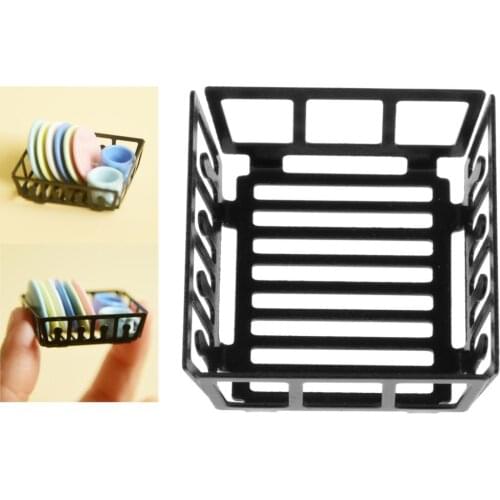 1/12 Dollhouse Kitchen Dish Wash & Dry Childrens Play Dishes Rack
