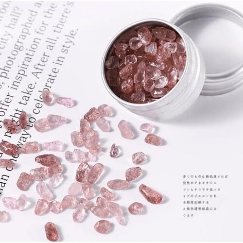1Box DIY Strawberry Nail Art Crystal Stones 8 Colors Natural Irregular Gravel DIY Fashion Ornaments Manicure Design Accessories