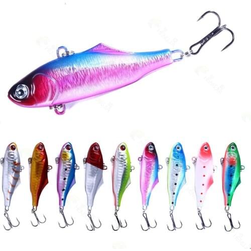 1PC 7cm 23.6g Fishing Lures Hard Fishing Lure VIB Hook Sinking Lure Jig Vibra Rattlin Hooktion Isca Artificial Fishing Tackle