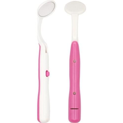 1pc Plastic Dental Mirror With Led Light Mouth Mirror Inspect Instrument Bright Durable Oral Care Tool Dental Clinic Equipment