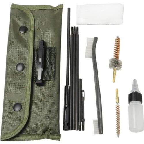 10pcs AR-15 / M16 Gun Cleaning Kit Universal Butt Stock Cleaning Kits For all M16 and AR15 Variants Tactical Rifle Gun Brushes