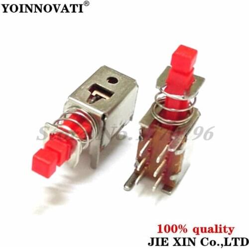 100PCS Directly Key Switch A03 PS-22F03 PS22F03 6pins Self-locking Red