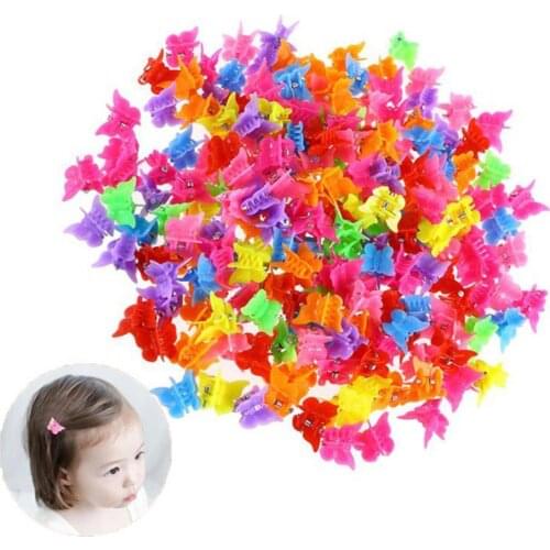 100PC Mixed Color Butterfly Hair Clips Grip Claw Barrettes Mini Clamps Jaw Hairpin Headdress Hair Styling Accessories Tool