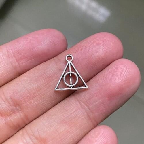30pcs 13x12mm Antique Silver Color Hollow Geometric Triangle Earring Accessories Charms Pendant for Jewelry Making