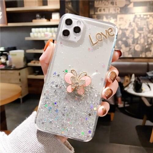 3D Glitter Star Silicone Case For iPhone 11 12 Pro XS X XR Max Mini Shining Sequin TPU Cover For iPhone 6 7 8 Plus SE 2020 Coque