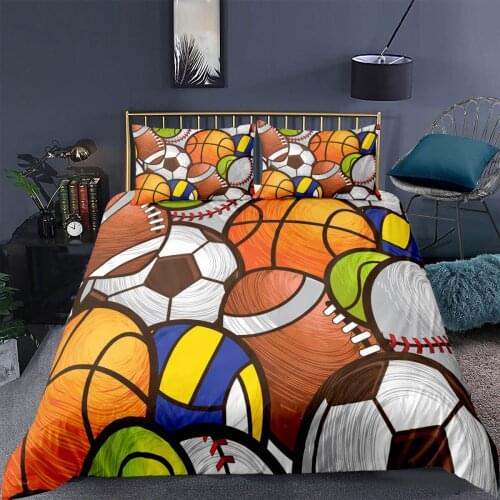 3D Ball Printed Duvet Cover Pillowcase Bedding Set 2/3 Pcs Quilt Cover Child Single Twin Queen Double King Full Size