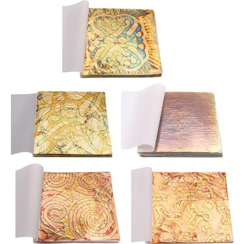 50 Sheets Copper Gold Leaf Sheet Leaf Gilding Nail Art Glitter Gilding