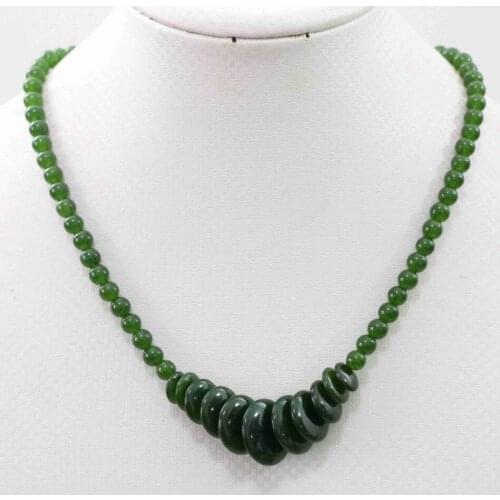 6mm Taiwan green stone natural jades round beads chalcedony stone women elegant tower chain choker jewelry necklace 18inch B1027