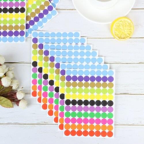 880Pcs/10 Sheet Round Spot Circles Sealing Stiker Removable Coding Label Dot Stickers for DIY Scrapbooking Crafts Making Notes