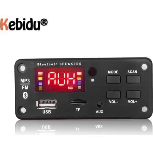 5V-12V Handsfree Bluetooth 5.0 Car Radio MP3 Player Decoder Board Support Recording FM TF SD Card AUX Audio Module