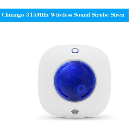 315MHz Wireless Sound Strobe Siren Flash Light Alarm Outdoor Waterproof Compatible with 315MHz Alarm Host G5/A11/B11/H4 Plus