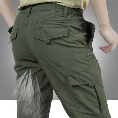 Mens Lightweight Tactical Pants Breathable Summer Casual Army Military Long Trousers Male Waterproof Quick Dry Cargo Pants 4XL
