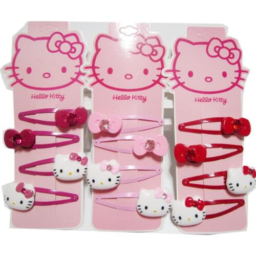 Sanrio hello kitty hair rope cartoon children bow hairpin point drill hair clip head rope cute girl hair accessories rubber ban