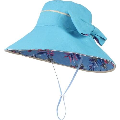 GEMVIE Womens Summer Hats Stylish Outdoor Large Brim Bowknot Bucket Hat Summer Hats for Women Sunshade Visor Trendy Sun Hat