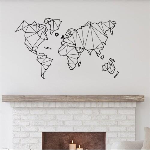 Geometric Map wall sticker Home Decoration For Living Room Bedroom Revocable Vinyl Art Mural DW5947