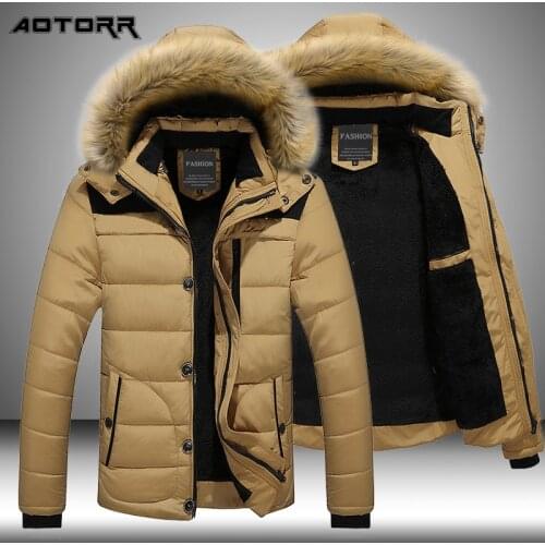 2021 Hot Sale Winter Jacket Parka Mens Thick Cotton Coat Fur Collar Hooded Slim Outwear Mens Warm Casual Plus Size Clothing 6XL