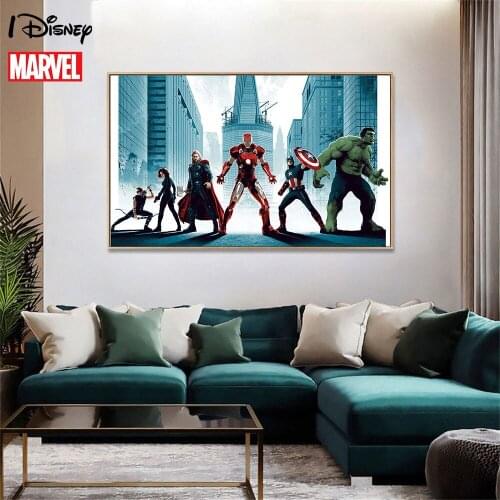 Marvel Posters Captain America Iron Man Spiderman Hulk and Prints Canvas Painting Wall Art Picture For Living Room Home Decor