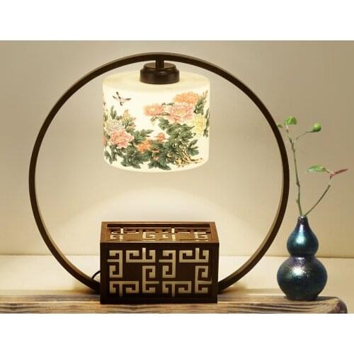 Chinese table lamp bedroom bedside ceramic hotel club living room new classical table lamps ZA896