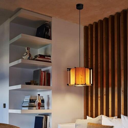 Chinese Classical Vintage Zen Art Pendant Lights Led E27 Wood Hanging Lamp Living Room Bedroom Study Tea Room Restaurant Bar