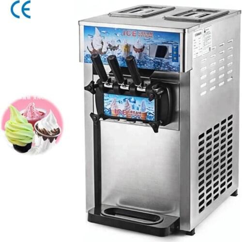 Commercial Soft Serve Ice Cream Makers Electric Desktop Stainless Steel Ice Cream Machine Sundae Vending