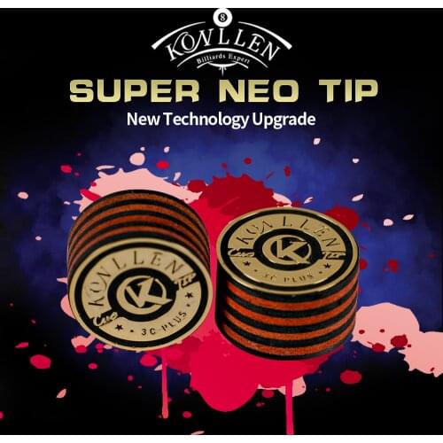 KONLLEN Pool Cue Super Tip 8 Layers Elastic Japanese Imported Pigskin MH 14mm Professional Cue Stick Tips Billiards Accessories