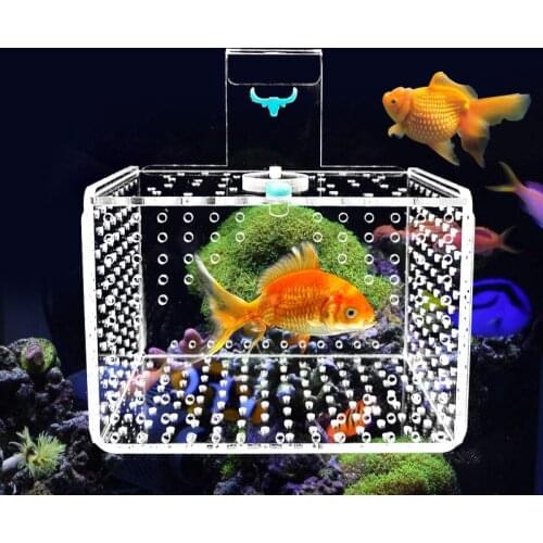 Acylic fish tank isolation box Transparent Aquarium Incubator Small Fry Breeding Box Aquatic Pet Supplies (hole dia. 1mm/3mm)