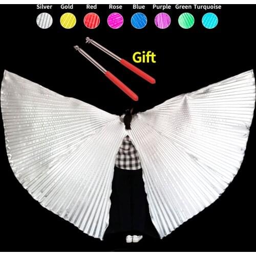 2019 Belly Dance Isis Wings Belly Dance Accessory Bollywood Oriental Egypt Egyptian Wings Costume With Sticks Adult Women Gold