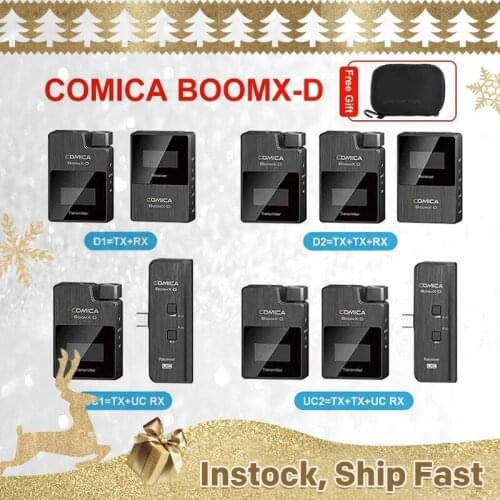 Comica BoomX-D d2 Microphone Wireless Transmitter Kit Mini Cellphone Microfon Receiver Digital 2.4G condenser stereo mic vs mic