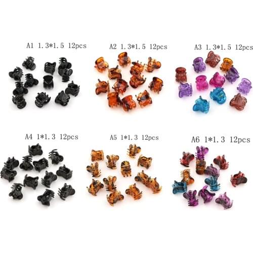 12Pcs/pack Mini Clamps Small Plastic Hair Clips Claws Girls Crab Hair Claw Gifts Children Hairpin Hair Accessories