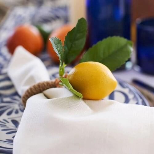 Simulation Lemon Plant Napkin Ring Fruit Meal Buckle Hotel Model Room Napkin Ring Napkin Buckle Party Supplies