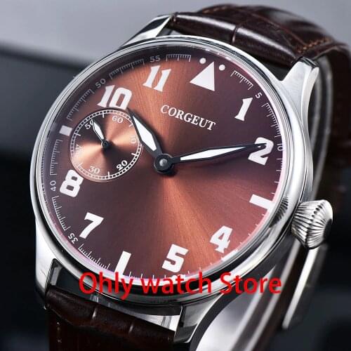 Corgeut 17 Jewels Mechanical Hand Winding Watch Sea gull 3600 Movement Leather Sport Luminous Man Luxury Brand Watch 2002F