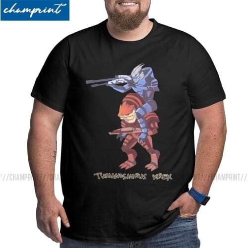 Men Turianosaurus Wrex T Shirt Mass Effect Shepard Gaming Big Tall Clothes Vintage Round Neck Tee Shirt Plus Size T-Shirts