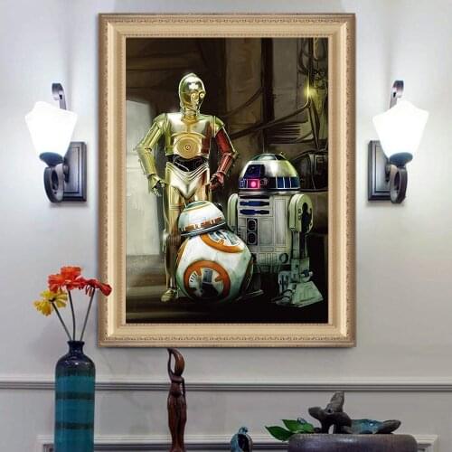 Disney 5D DIY Diamond Painting Star Wars Robot Cross Stitch Kit Full Diamond Embroidery Rhinestone Mosaic Home Decoration Gift