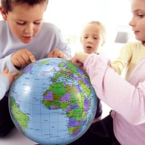 12/16 Inch Inflatable Globe World Earth Ocean Map Ball Educational Supplies Geography Learning Educational Beach Ball Geography