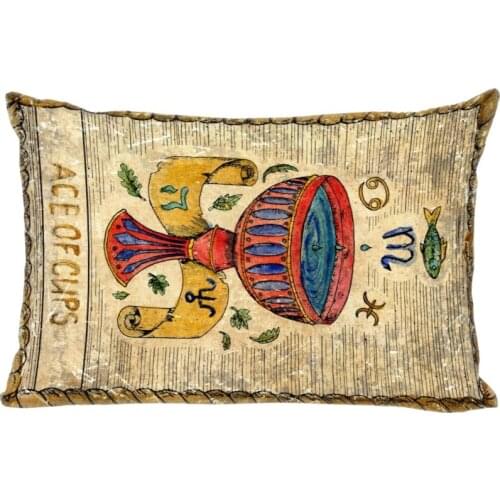 Big Size Anime Tarot Pillowcase Home Wedding Decorative Pillow Cover Rectangle Zipper Pillow Cases Satin Fabric A12.21