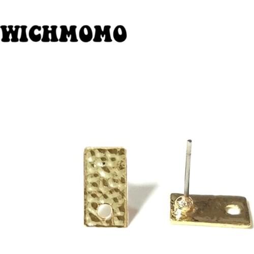 New Fashion 6*11mm 20pieces/bag Zinc Alloy Gold Rectangle Earring Base Connectors Linkers for DIY Earring Jewelry Accessories