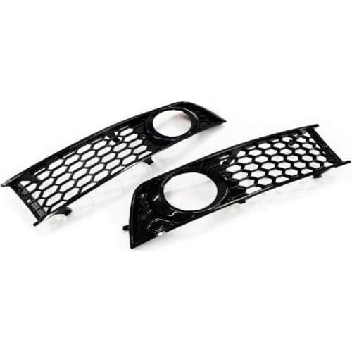 Front Lower S-Line Style Gloss Black Open Vent Fog Light Grille For Audi A4 B6