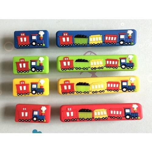 3.75" 5" Kids Dresser Drawer Knobs Pulls Handles Train Car Red Blue Green Yellow Cabinet Door Knobs Handle Pull Cartoon 96 128mm