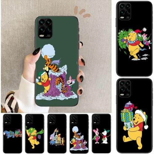Winnie cartoon Phone Case For XiaoMi Redmi Note 11 10 9S 8 7 6 5 A Pro T Y1 Anime Black Cover Silicone Back Pre