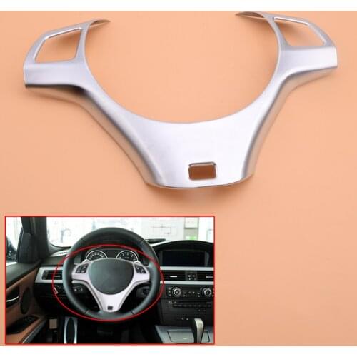Silver Steering Wheel Trim Cover Fit For BMW 3 Series E90 2005 2006 2007 2008 2009 2010 2011 2012