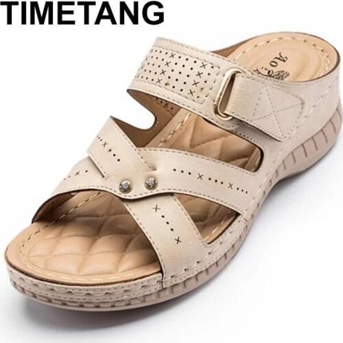 TIMETANGSummer Female Shoes 2021 Open Toe Platform Flip Flops for Women Outdoor Casual Wedges Beach Shoes Non-slip LadiesSlipper