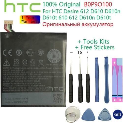 HTC 2040mAh B0P9O100 / BOP9O100 Replacement Li-Polymer Battery For HTC Desire 612 D610 D610t 610 D610n +Gift Tools +Stickers