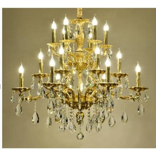 Modern Chandelier Bronze D98cm H85cm 18l Light Home Decora for Living Room Dining Room Copper Chandelier Pendant Hanging Light