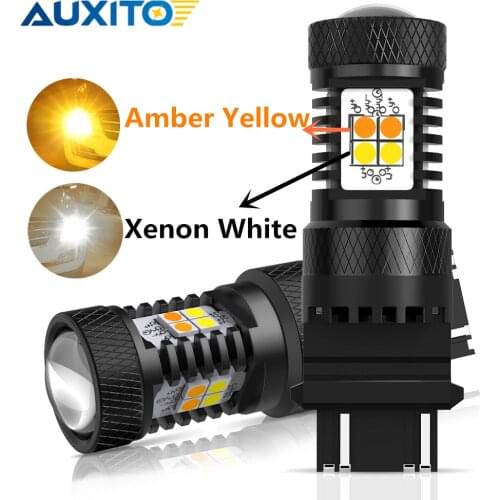AUXITO 2X 3157 T25 P27/7W Led Lamp 12V 7443 T20 W21/5W WY21W Led Auto Amber Yellow Turn Signal Lights Xenon White Day Light